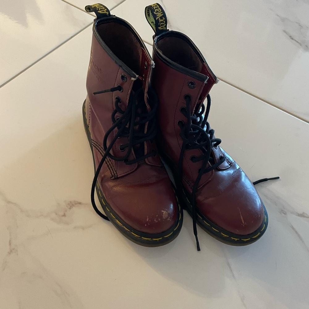 Dr. Martens Cherry Red Leather Boots